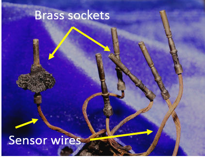 Figure 4: Sensor wires and brass sockets